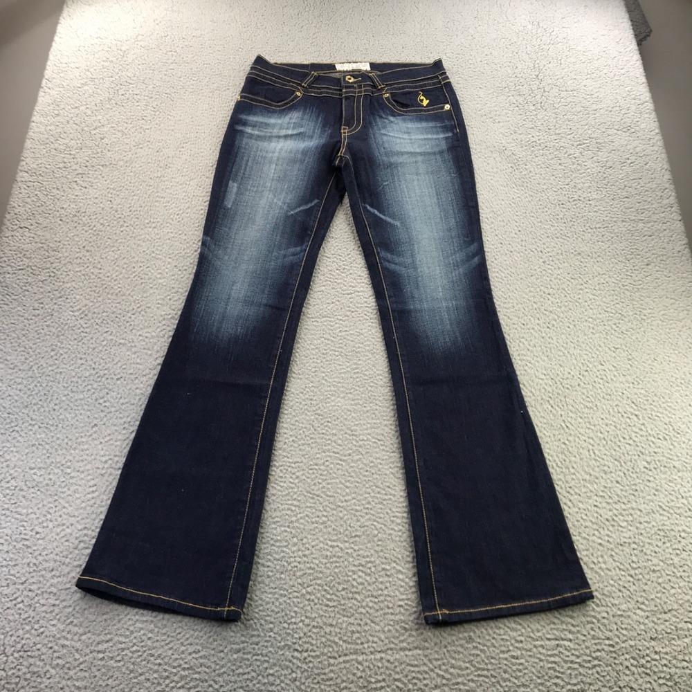 Vintage Baby Phat Jeans Womens 11 Blue Bootcut Flare Y2K Embroidered Logo NEW